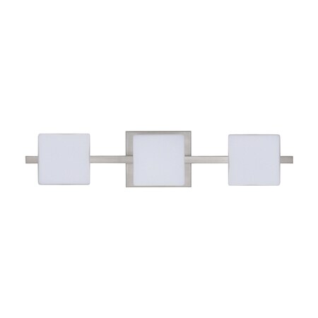 Besa Lighting Alex Vanity, Opal Matte, Satin Nickel Finish, 3x5W LED 3WS-773507-LED-SN